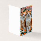 Zwei fröhliche Katzen Weihnachtskarte (Vorderseite)