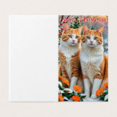 Zwei fröhliche Katzen Weihnachtskarte (Außenseite Aufgefaltet)