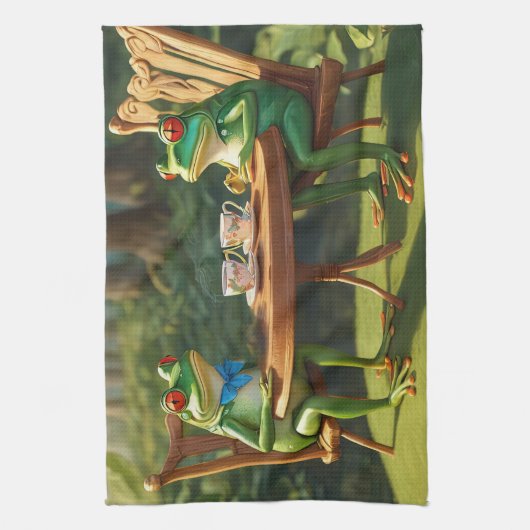 Zwei Frösche mit Tee Geschirrtuch (Vertikal)