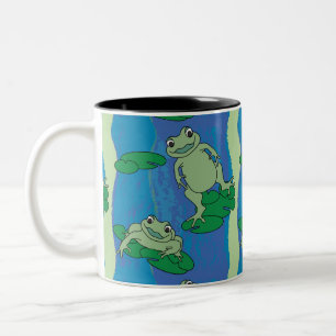 Zwei Froschmuster Zweifarbige Tasse