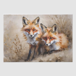 Zwei Füchse Decoupage Seidenpapier