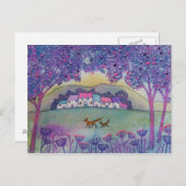 Zwei Füchse Postkarte (Vorne/Hinten)