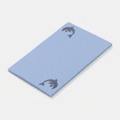 Zwei Fun Cartoon Typ Delphine springen blau weiß Post-it Klebezettel (angewinkelt)