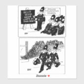 Zwei Funny UK Police Cartoon Aufkleber (Blatt)