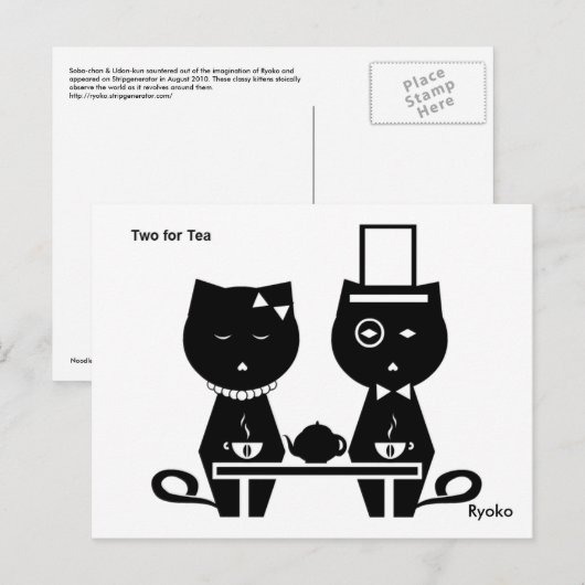 Zwei für Tee-Postkarten Postkarte (Vorne/Hinten)