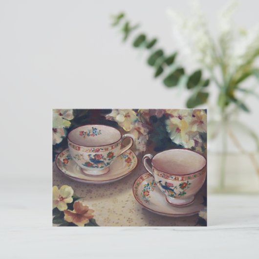 Zwei für Tee-Postkarten Postkarte (Stehend Vorderseite)