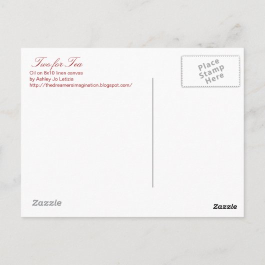Zwei für Tee-Postkarten Postkarte (Rückseite)