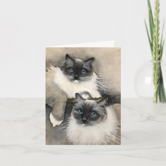 Zwei Furry Ragdoll Cats' lustige Meow Karte (Vorderseite)