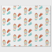 Zwei Fußabdrücke Vatertag Geschenkpapier (Flach)