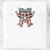 Zwei Gale schnorcheln Runder Aufkleber (Tasche)