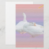 zwei Gänse im extravaganten Hintergrund Briefpapier (Vorne/Hinten)
