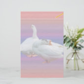 zwei Gänse im extravaganten Hintergrund Briefpapier (Stehend Vorderseite)