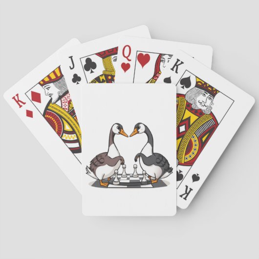 Zwei Gänse spielen Schach Spielkarten (Rückseite)