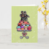 Zwei Gärten auf Cupcakes (Leather Daddy) Karte (Gelbe Blume)