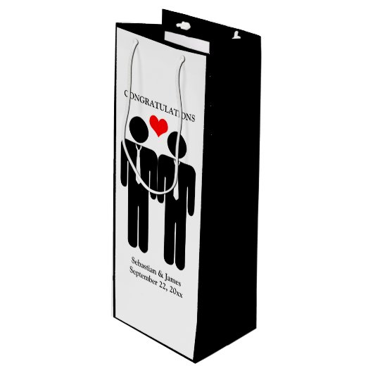 Zwei Gärten in Krawatte, die sich individuell anpa Geschenktüte Für Weinflaschen (Vorderseite Schrägansicht)