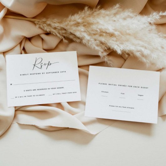 Zwei Gäste | RSVP-Karte zur Wahl des Mahlzeiten RSVP Karte