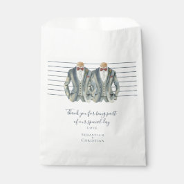 Zwei Gay Wedding in Anzügen Personalisiert Geschenktütchen