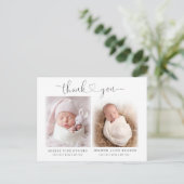 ZWEI Geburtsankündigungen für Fotos - modern Postkarte (Stehend Vorderseite)