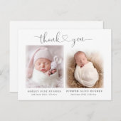 ZWEI Geburtsankündigungen für Fotos - modern Postkarte (Vorne/Hinten)