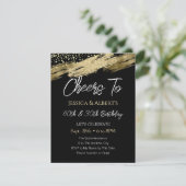 Zwei Geburtstage Gold und Black Chefs zu Einladung (Stehend Vorderseite)