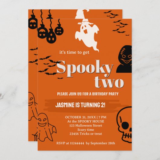 ZWEI GEBURTSTAGLICHE EINLADUNGEN (Vorne/Hinten)