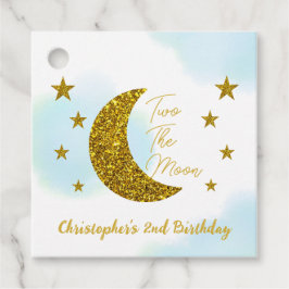 Zwei Geburtstags-Liebesmarken auf dem Mond Geschenkanhänger