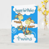 Zwei Geburtstagskarten - Flugzeug / Flugzeug Giraf Karte (Gelbe Blume)