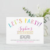 ZWEI GEBURTSTAGSPARTY in kräftigen Farben lassen S Einladung (Stehend Vorderseite)