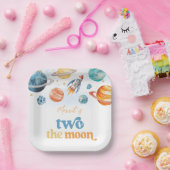 Zwei Geburtstagspartys auf dem Mond Pappteller (Party)