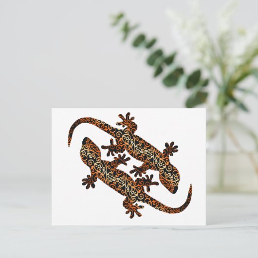 zwei geckos postkarte (Stehend Vorderseite)