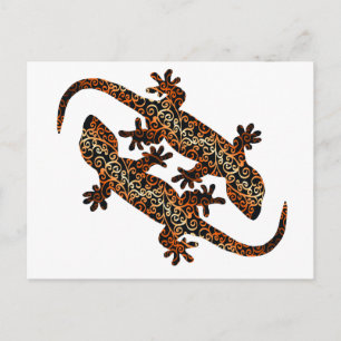 zwei geckos postkarte