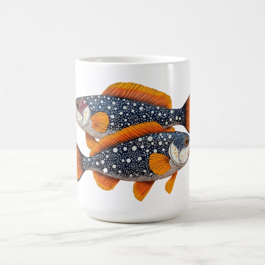 Zwei gefleckte Fische Kaffeetasse (Mittel)
