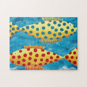 Zwei gefleckte Fische Malerei Puzzle