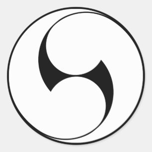 Zwei gegen den Uhrzeigersinn verlaufende Wirbel (J Runder Aufkleber