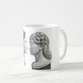 zwei gegensätzliche Kopfelemente von Gehirn und He Kaffeetasse (VorderseiteRechts)