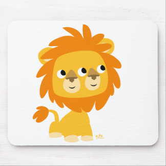 Zwei-gegenübergestellt der niedliche Cartoon Löwe Mousepad