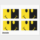 Zwei gegenüberliegende Smiley Rechteckiger Aufkleber (Blatt)
