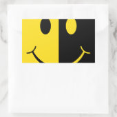 Zwei gegenüberliegende Smiley Rechteckiger Aufkleber (Tasche)
