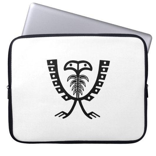 Zwei gehackter Schwarzer Adler Laptopschutzhülle (Vorderseite)