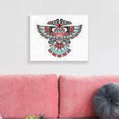 Zwei gehitzte Haida Spirit Bird auf Weiß Leinwanddruck (Insitu (Wohnzimmer))
