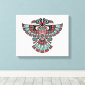 Zwei gehitzte Haida Spirit Bird auf Weiß Leinwanddruck (Insitu (Holzboden))