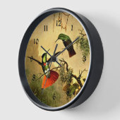 Zwei gehobene Visorbearer Hummingvögel Uhr (Winkel)