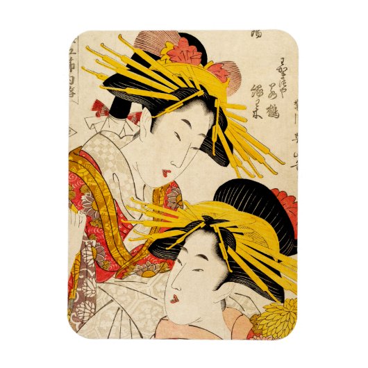 Zwei Geisha Fine Art Magnet (Vertikal)