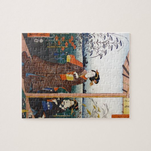 Zwei Geishas japanisches traditionelles Woodblock Puzzle (Horizontal)