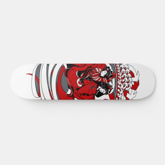 Zwei Geishas mit Grafikdesign Skateboard (Horizontal)