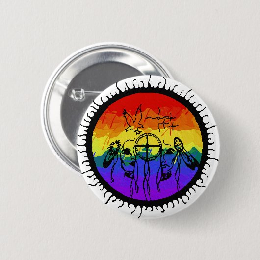 Zwei-Geist Berg Scape Button (Vorne & Hinten)