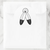 Zwei-Geist-Flagge Runder Aufkleber (Tasche)