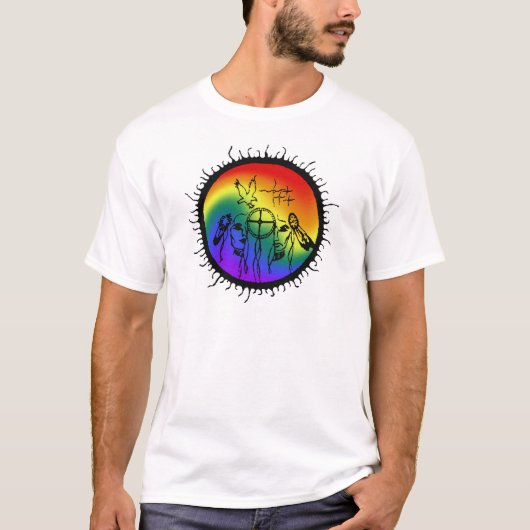 Zwei-Geist Regenbogen-Strudel-Entwurf T-Shirt (Vorderseite)