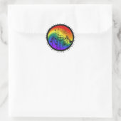 Zwei-Geist-Regenbogen-Swirl-Design Runder Aufkleber (Tasche)