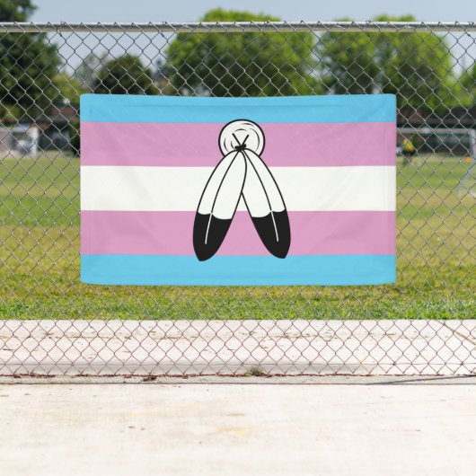Zwei-Geist-Trans-Stolperflagge Banner (Insitu)